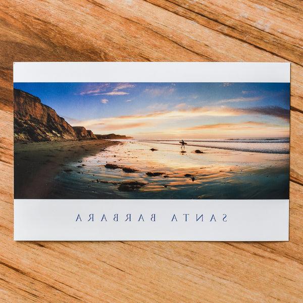 Surfer at Sunset Postcard Postcards - Lumino Press, The Santa Barbara Company