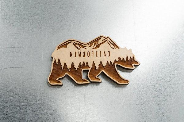 California Bear Wood Magnet
